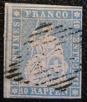 1856, Strubel 23B3m (23E), schwarze Raute, SBK 600 Fr.