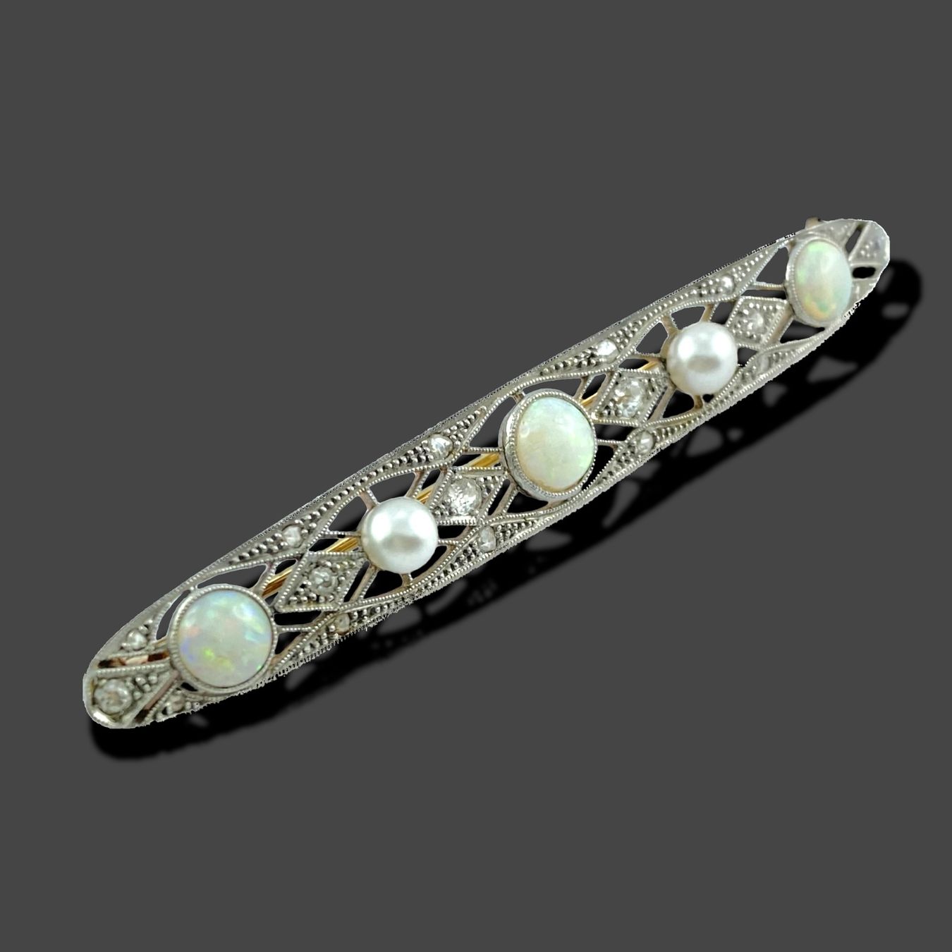 Spille & Fermagli: Opal - Perlen - Diamant - Brosche, Tschechoslowakei um 1945 – Usato da Zuzwil SG venduto da artimmo 3