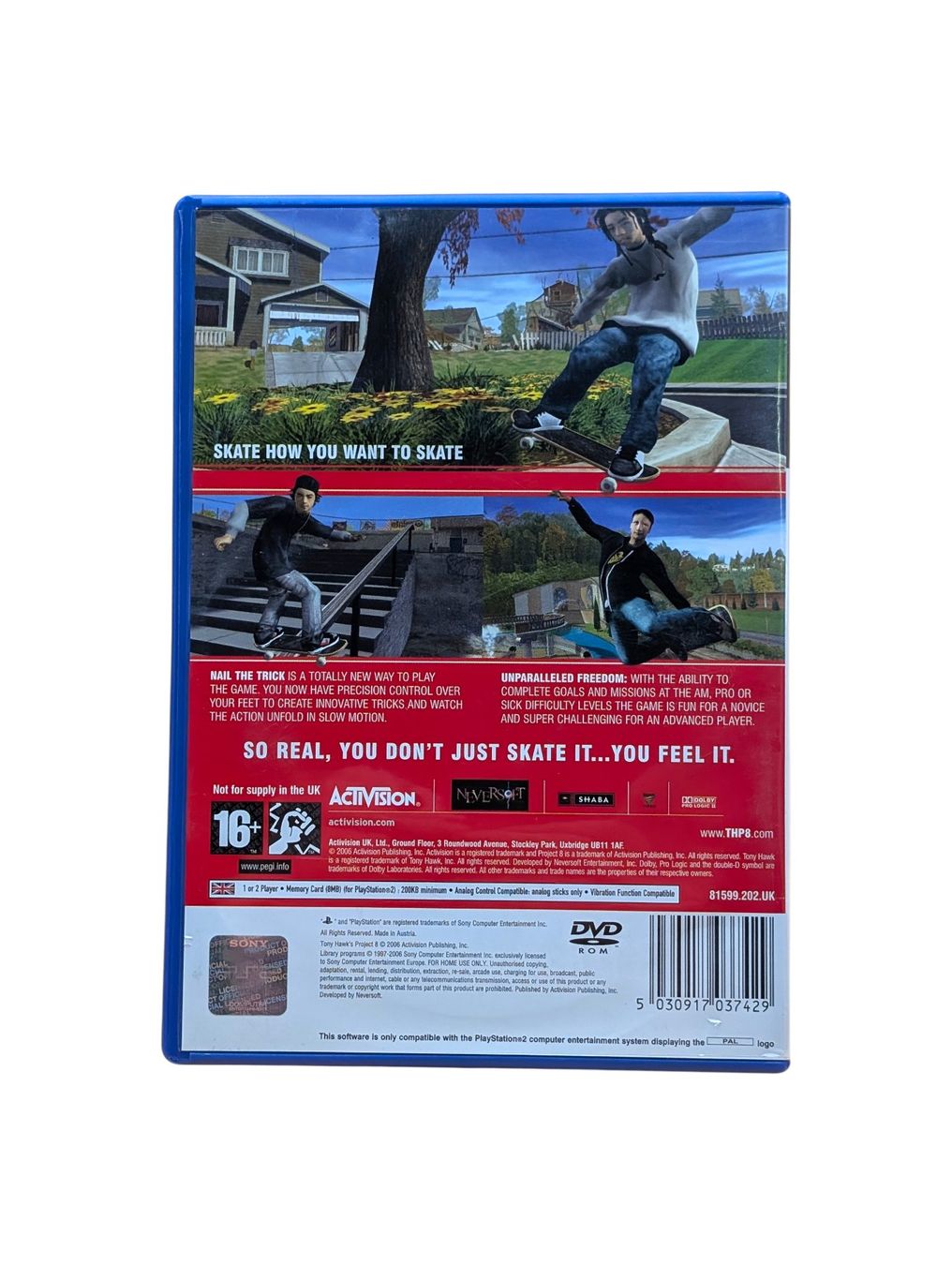 Sony Giochi: Tony Hawks Project 8 PlayStation 2 (PS2) – Usato da Domat/Ems venduto da IsseldorsShop 1