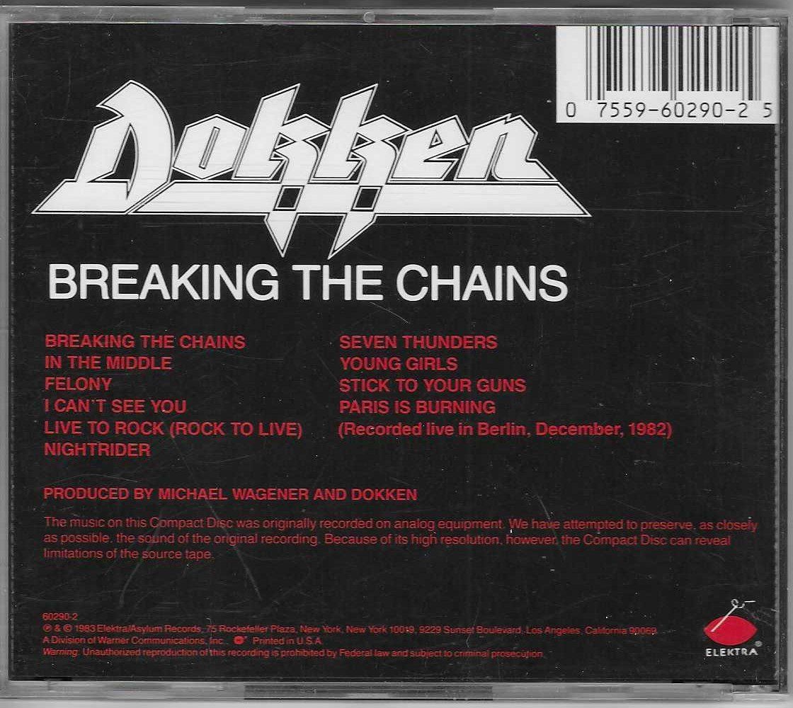 CD: Dokken - Breaking the Chains – Usato da Flims - Dorf venduto da Stagediver 1