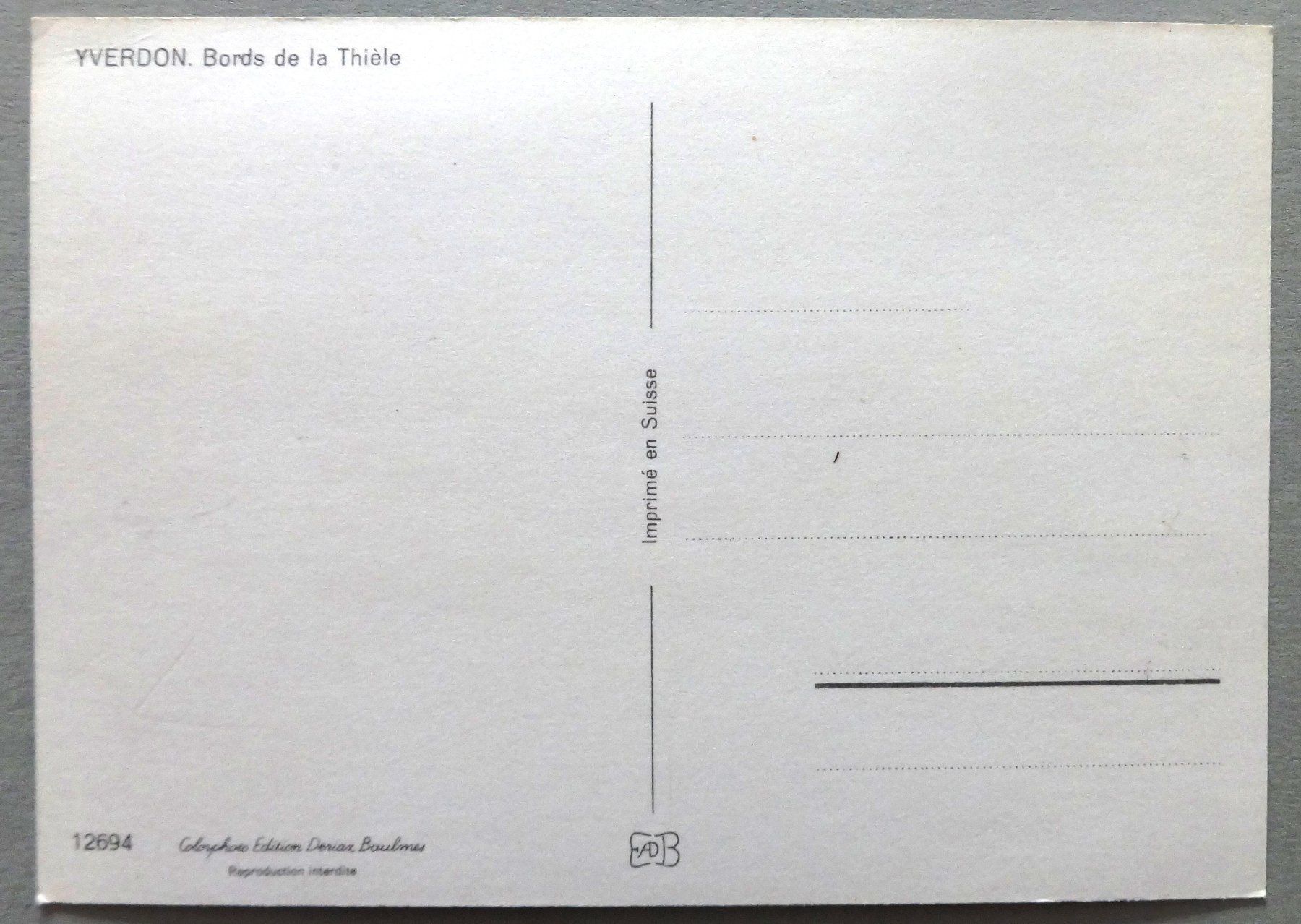 Cartoline postali: Yverdon, Bords de la Thièle – Usato da Fétigny venduto da Billy2miny 1