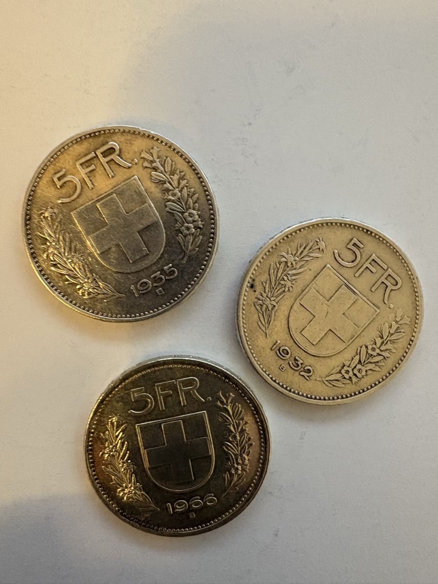 Tutti le monete: 5chf 1935 / 1932/1966 – Usato da Murten venduto da Tzaugg 1