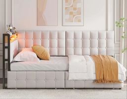 POLSTERBETT 90x200cm mit LED-LICHT LAGERUSVERKAUF 179.-