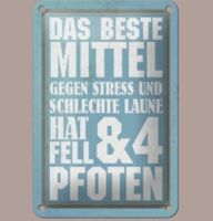 🔥 FELL & 4 PFOTEN Blechschild Katzen/Hunde🎀 12x18cm OVP🔥