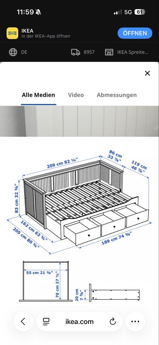 Ikea Betten: Ausziehbett Hemnes Ikea – Gebraucht aus Fislisbach von s.f.a.m 2