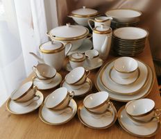Tirschenreuth Tafelservice mit Goldrand, 66-teilig,Vintage!
