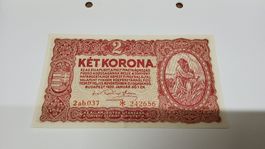 Alte Ungarische 2 Zwei Kronen 1920 Note Banknote Ungarn