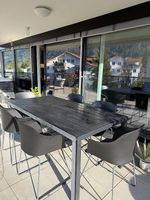 Tisch mit 6 Stühlen, outdoor, schwarz-anthrazit