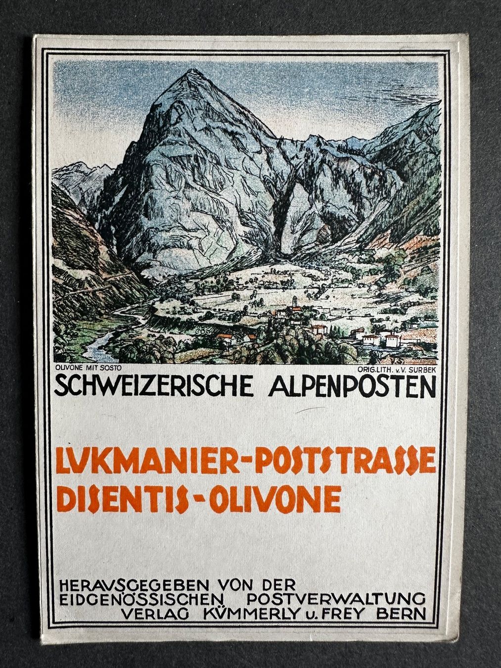 Cartine & Atlanti: Schweizerische Alpenposten: Lukmanier-Poststrasse – Usato da Zürich venduto da allp