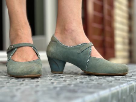 Damenschuh Wildleder / grün / Grösse 38