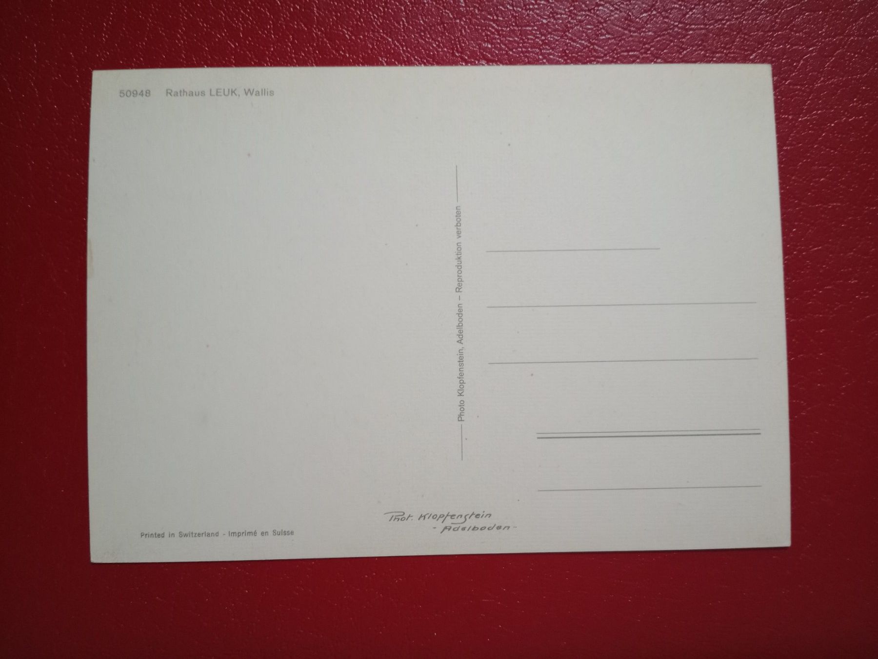 Cartoline postali: Leuk Wallis Rathaus – Usato da Küttigen venduto da Melisch1000 1