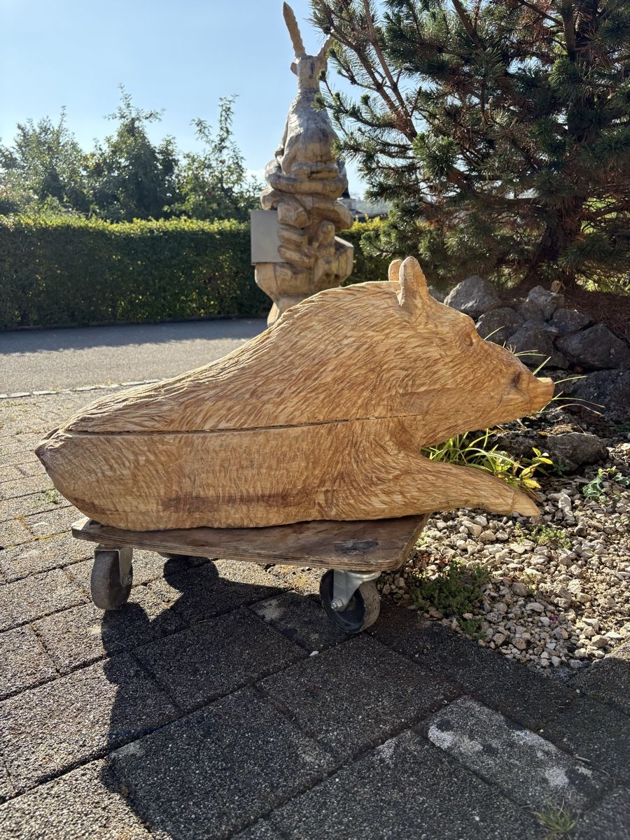 Figurines: Holzskulptur Wildschwein  – Neuf (Voir description) à Stüsslingen par Aecherli 3