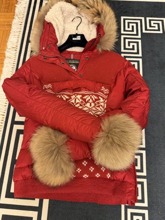 Doudoune Napapijri Rouge Hiver, Fourrure, Taille M ❄️