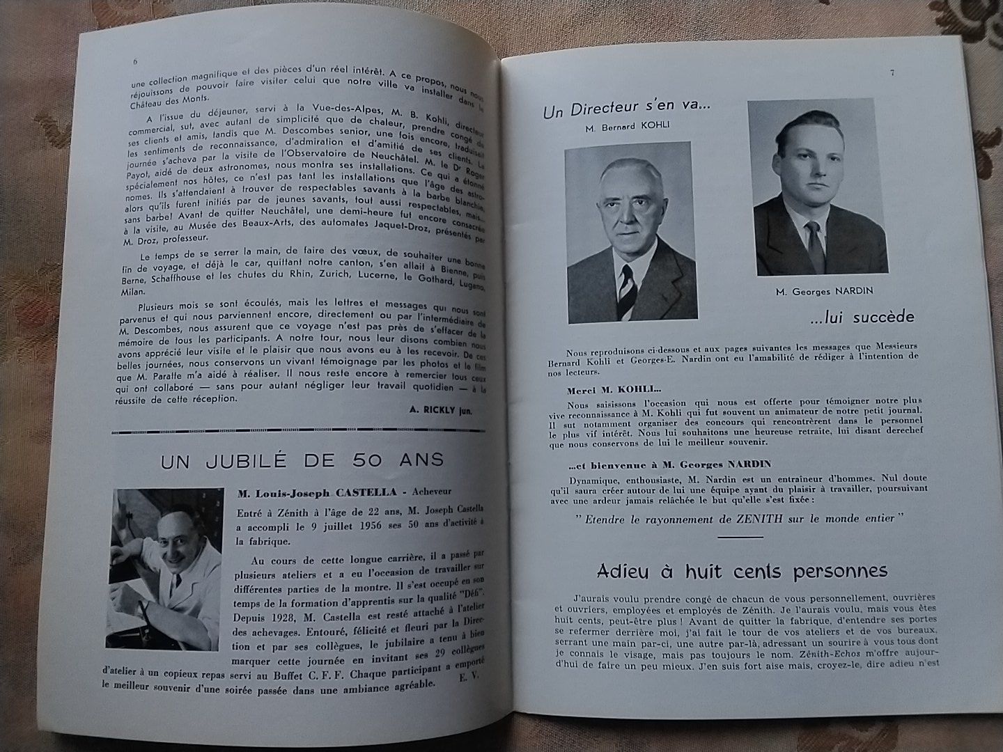 Riviste & Magazine: Zénith Echos Nr.40 1956, Zenith Personal Magazin – Usato da Biel/Bienne venduto da taki25 7