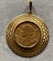 Goldvreneli 1915 mit Münzfassung 750 Gold
