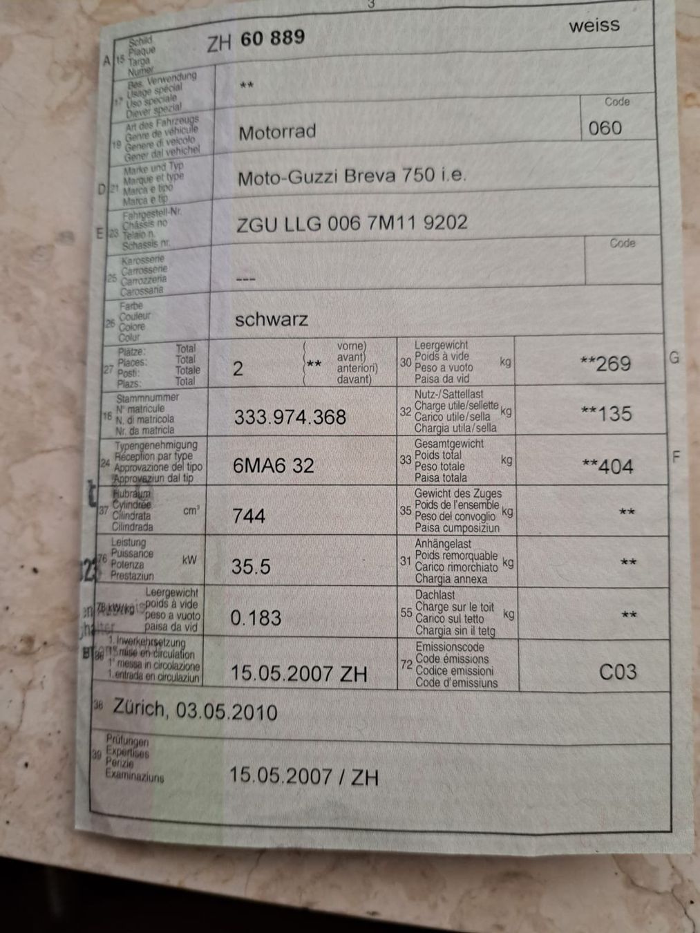 Moto Guzzi Strada: Moto Guzzi Breva 750 i.e. – Usato da Allschwil venduto da bruno11 3