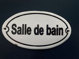 Emailschild/Salle de bain/Bad/Möbel/Bademöbel/Oval/Antik