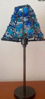 Kerzenlampe mit blauem Perlen-Lampenschirm gebraucht