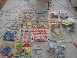 Grosses Holzpuzzle Set diverse Marken Lernspielzeug Set