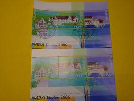 2006 NABA  2 BLOCKS BADEN; POSTFRISCH UND AUSGABETAG