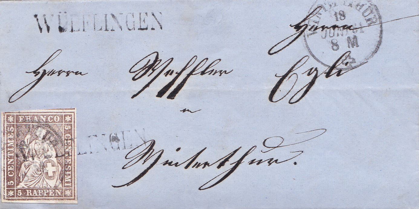 Tous les timbres: 5Rp. Strubel mit Stabst. WÜLFLINGEN – D'occasion à Wenslingen par riger11