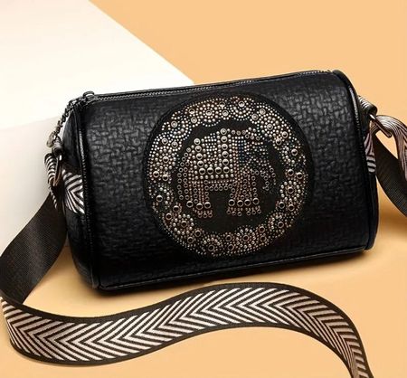 Borsa decorata con elefante e strass nuova