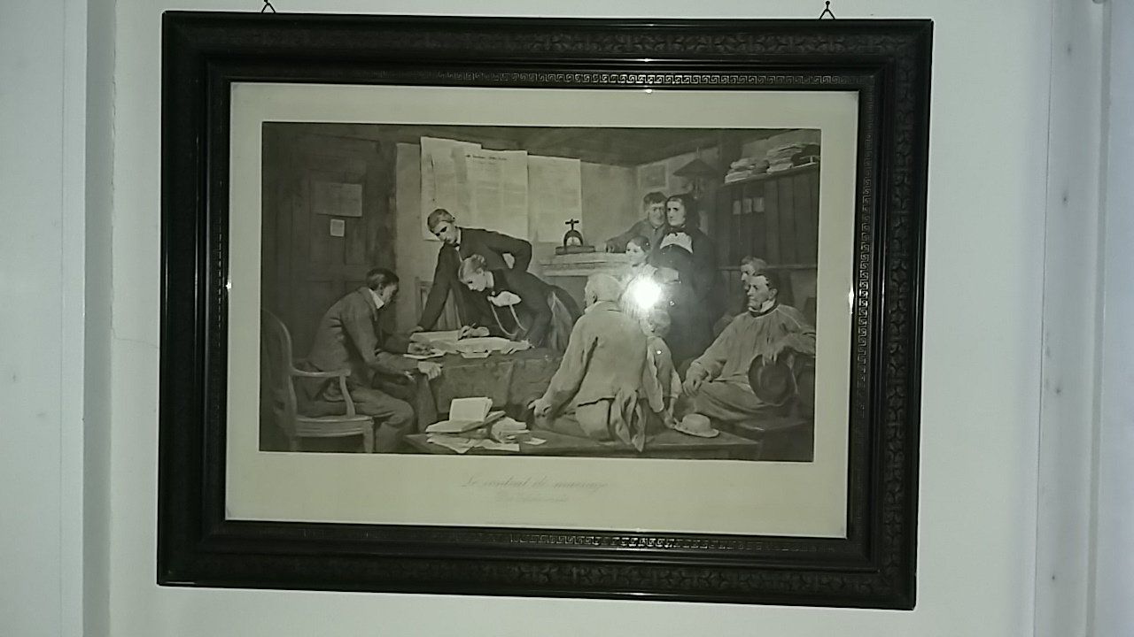 Foto & Immagini: Albert Anker: Der Ehevertrag, inkl. Rahmen mit Goldornament – Usato da Zollikerberg venduto da Dogon