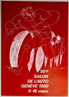 Plakat von  HANS ERNI: 50e SALON DE L' AUTO GENÈVE 1980