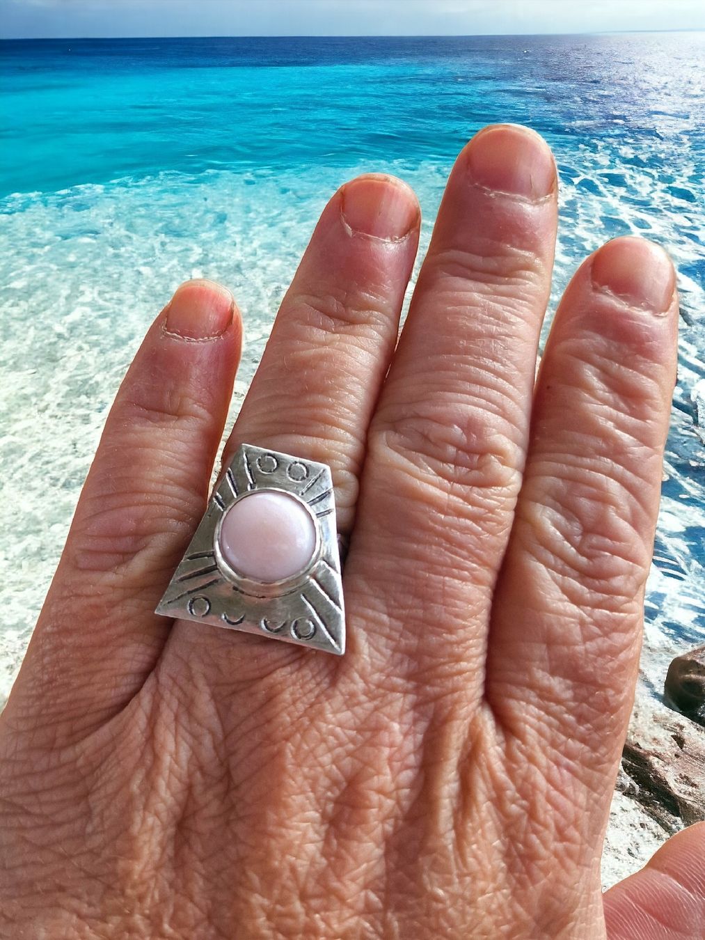 Bagues: Statement-Ring, Silber mit pink Andenopal, Gr. 54 – Neuf avec emballage d'origine à Aarau par Schmuckhoehle_MD 6