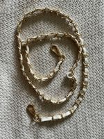 Elegante Schultertaschen Kette Weiss-Gold 