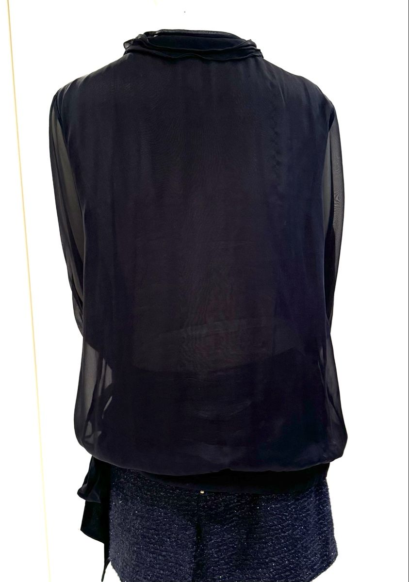 Blusen: Blouse soirée fine bleu foncé 40 – Neu (gemäss Beschreibung) aus Genève von flocon06 4