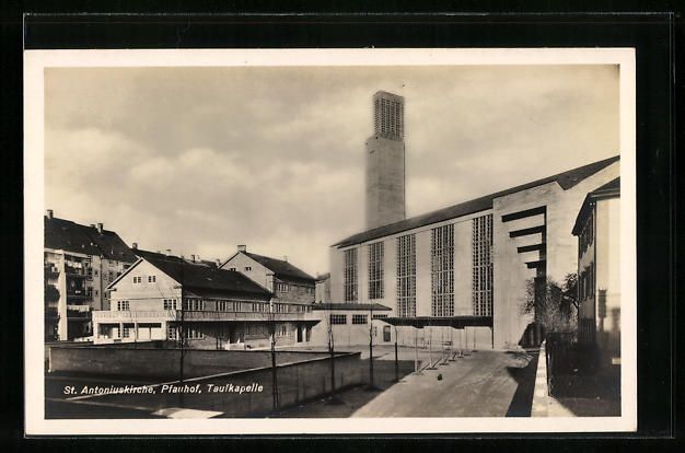 Cartoline postali: Basel, St. Antoniuskirche, Pfauhof, Tauf – Usato da Berlin venduto da bartko-reher