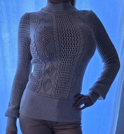 Chloe Damenpullover beige mit Strickmuster