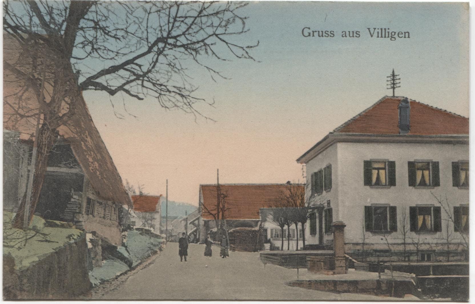 Cartoline postali: VILLIGEN AG 1910 mit Strohdachhaus – Usato da Wil SG venduto da Clanx