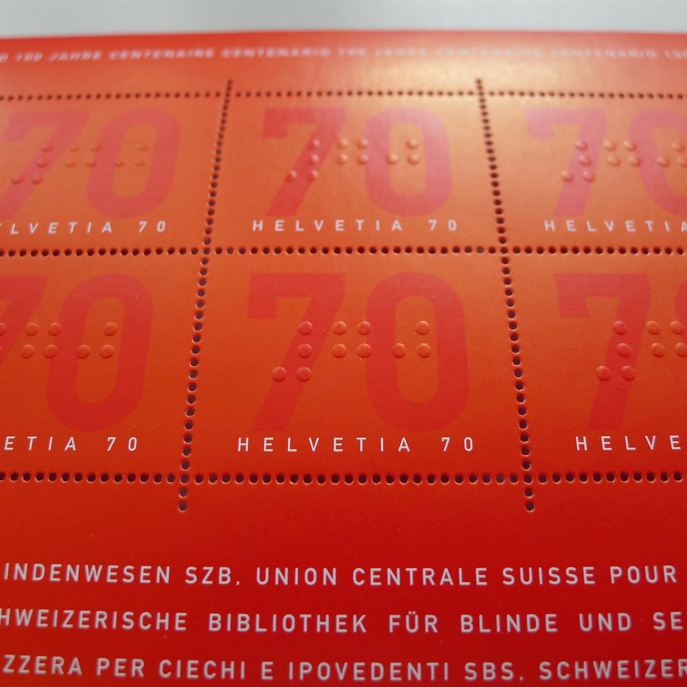 Tutti i francobolli: 2003, Nr.1080 Blinden-Block, postfrisch ** gut erhalten. – Usato da Sursee venduto da Luzernerraute 1