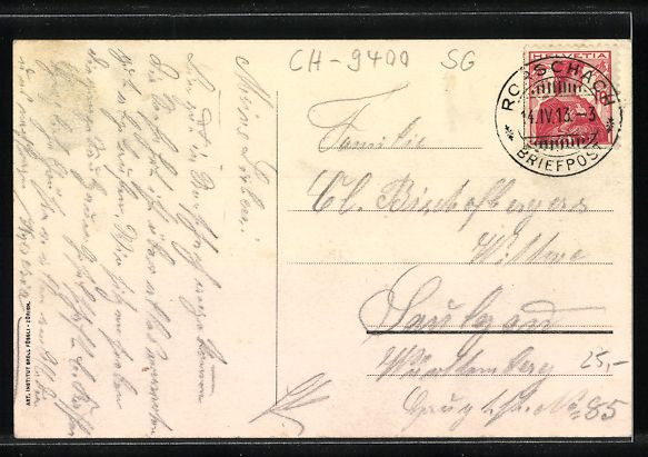 Cartoline postali: Rorschach, Hotel Schiff, Besitzer Kaestl – Usato da Berlin venduto da bartko-reher 1