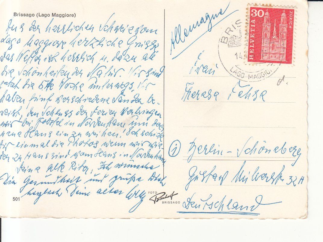 Cartoline postali: Brissago 1960 – Usato da Bürglen TG venduto da StampGraf 1
