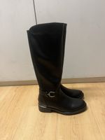 Stiefel Damen Schwarz Grösse 39 Leder Optik neuwertig