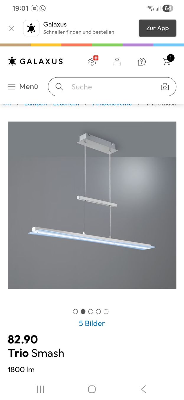 Micasa Lampen: Moderne LED Pendelleuchte "Smash" von Reality Leuchten – Gebraucht aus Vogelsang AG von villa9 8