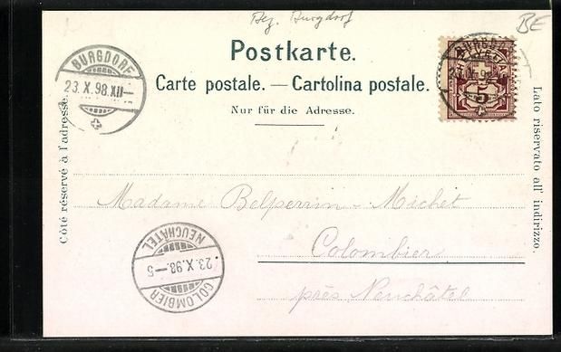 Cartoline postali: Litho Burgdorf, Schloss, Schmiedengasse, – Usato da Berlin venduto da bartko-reher 1