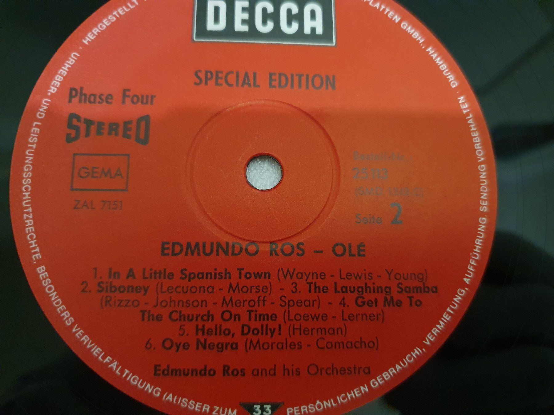 Dischi in vinile: Edmundo Ros – Olé – Usato da Uster venduto da Vinyl-Leidenschaft 5