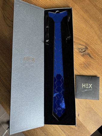 Hex Tie Krawatte blau geometrisch