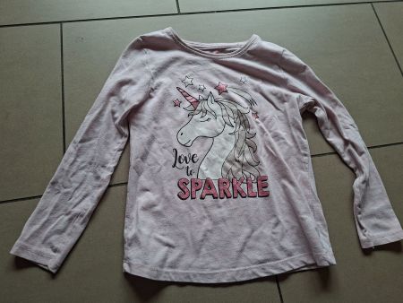 Langarmshirt, Einhorn Glitzer, Gr. 110
