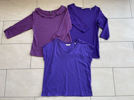 3er Set Damen Oberteile Lila Grösse 42