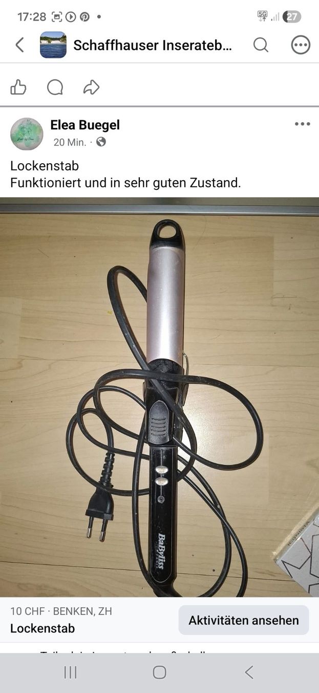 BaByliss Lockenstäbe & Haarglätter: Lockenstab – Gebraucht aus Benken ZH von ele_8cc6