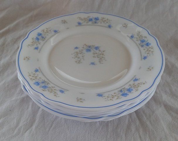 Lot De 6 Assiettes à Dessert Porcelaine Brindisi Sea - 19 Cm, Blanc-Bleu, Cosy & Trendy