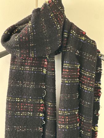 Faliero Sarti very soft scarf with multicolour insert lines