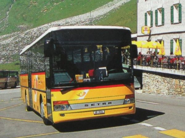 Cartoline postali: KLAUSENPASS-HÖHE HOTEL POSTAUTO SETRA EICHHOF BIER POST PTT – Usato da Ettingen venduto da Hausi4711 1