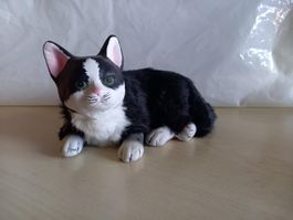 Dekorative Katze, mit Fell , Sammlerstück, Rarität