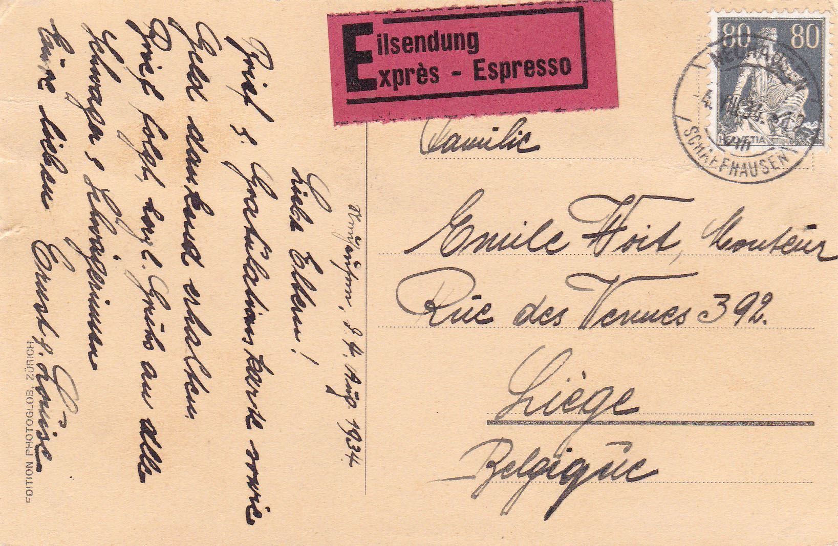 Cartoline postali: 1934, s/w Ansichtskarte "Appenzell" – Usato da Wenslingen venduto da riger11 1